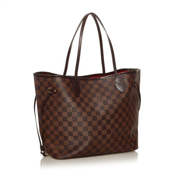 ルイ ヴィトン ダミエ ネヴァーフルMM トートバッグ N51105 ブラウン PVC レザー レディース LOUIS VUITTON 【中古】