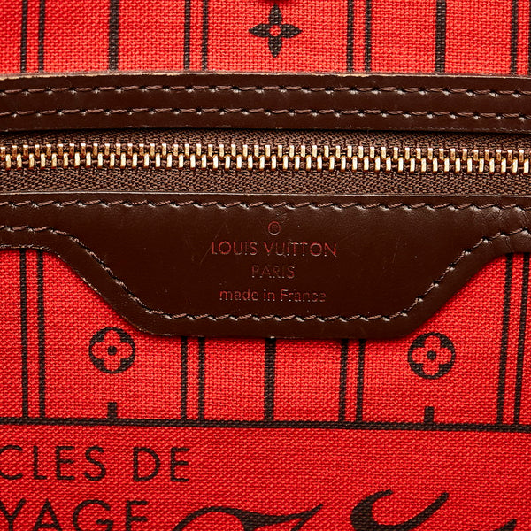 ルイ ヴィトン ダミエ ネヴァーフルMM トートバッグ N51105 ブラウン PVC レザー レディース LOUIS VUITTON 【中古】