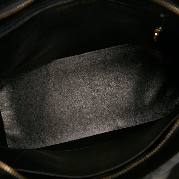 シャネル 復刻トート ココマーク トートバッグ ブラック ゴールド ラムスキン レディース CHANEL 【中古】