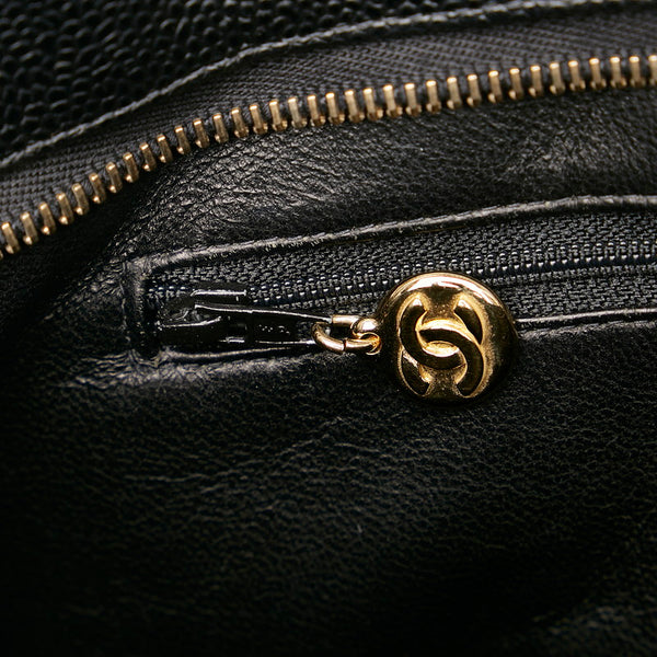 シャネル 復刻トート ココマーク トートバッグ ブラック ゴールド ラムスキン レディース CHANEL 【中古】
