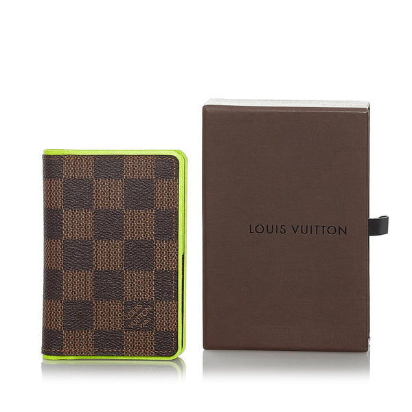 ルイ ヴィトン ダミエ  オーガナイザー ドゥ ポッシュオ N63157 ジョーヌ  PVC カードケース メンズ LOUIS VUITTON 【中古】