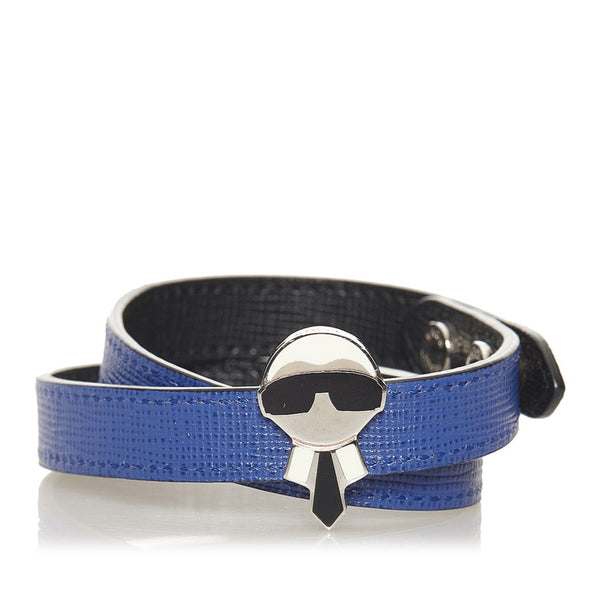 フェンディ ブレスレット ブルー レザー レディース FENDI 【中古】