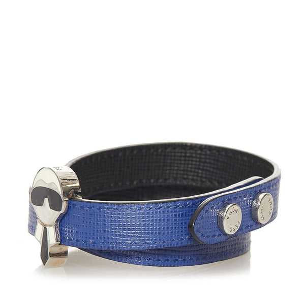 フェンディ ブレスレット ブルー レザー レディース FENDI 【中古】
