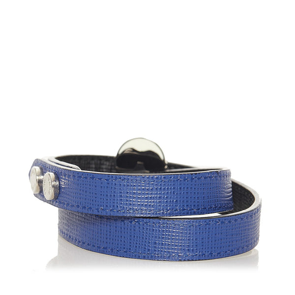 フェンディ ブレスレット ブルー レザー レディース FENDI 【中古】