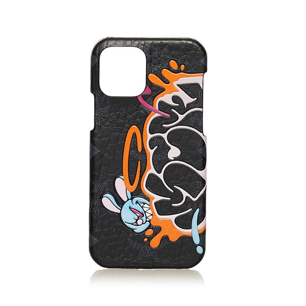エム シー エム × サム バイ ペン SAMBYPEN ヴィセトス ロゴグラム グラフィティロゴプリント iPhone ケース iPhone12Pro Max ブラック PVC メンズ MCM 【中古】