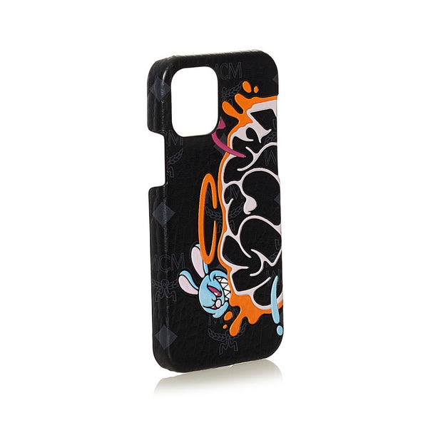 エム シー エム × サム バイ ペン SAMBYPEN ヴィセトス ロゴグラム グラフィティロゴプリント iPhone ケース iPhone12Pro Max ブラック PVC メンズ MCM 【中古】