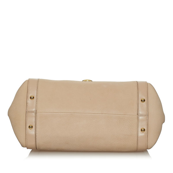 サルヴァトーレフェラガモ ガンチーニ ソフィア AB 21 F845 ベージュ レザー ハンドバッグ ショルダーバッグ 2WAY レディース Salvatore Ferragamo 【中古】