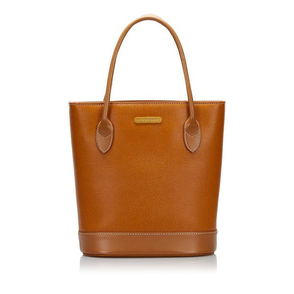 バーバリー ノバチェック シャドーホース ハンドバッグ ブラウン レザー レディース BURBERRY 【中古】