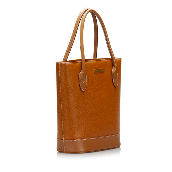 バーバリー ノバチェック シャドーホース ハンドバッグ ブラウン レザー レディース BURBERRY 【中古】
