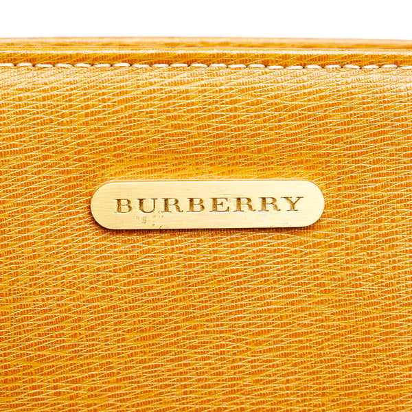 バーバリー ノバチェック シャドーホース ハンドバッグ ブラウン レザー レディース BURBERRY 【中古】