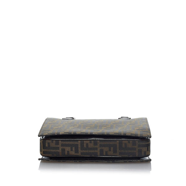 フェンディ ズッカ ハンドバッグ ブラウン キャンバス レザー レディース FENDI 【中古】