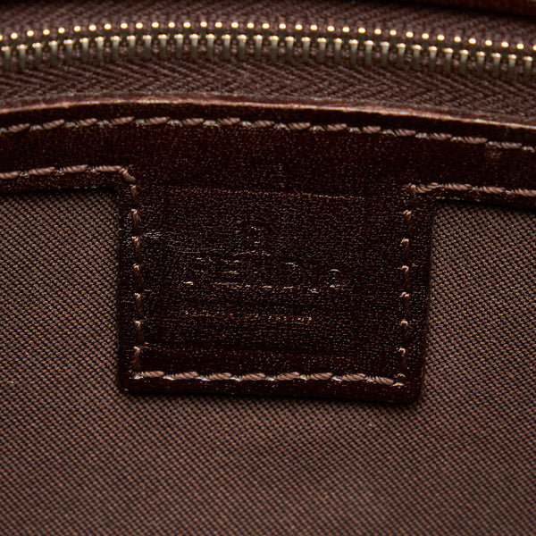 フェンディ ズッカ ハンドバッグ ブラウン キャンバス レザー レディース FENDI 【中古】
