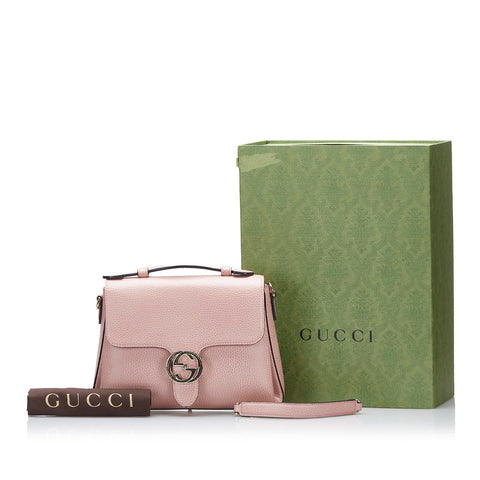 グッチ インターロッキングG ハンドバッグ ショルダーバッグ 2WAY チェーンショルダー  510302 ピンク レザー レディース GUCCI 【中古】