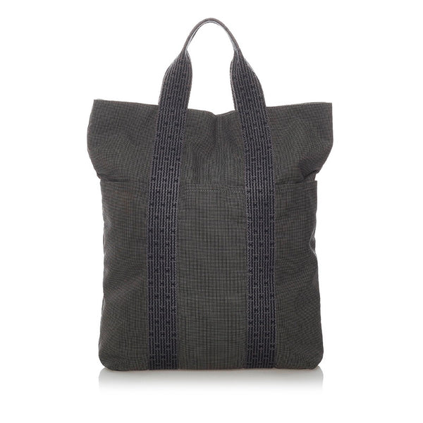 エルメス エールライン カバス トートバッグ グレー キャンバス メンズ HERMES 【中古】