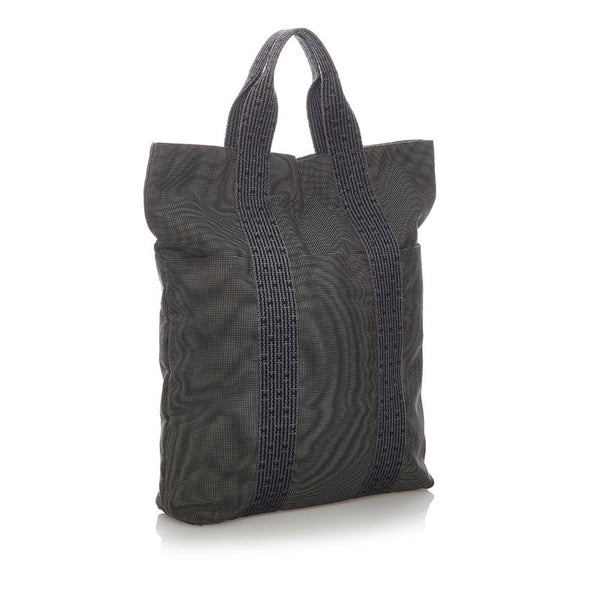 エルメス エールライン カバス トートバッグ グレー キャンバス メンズ HERMES 【中古】