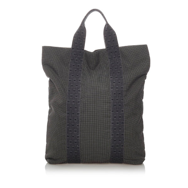 エルメス エールライン カバス トートバッグ グレー キャンバス メンズ HERMES 【中古】