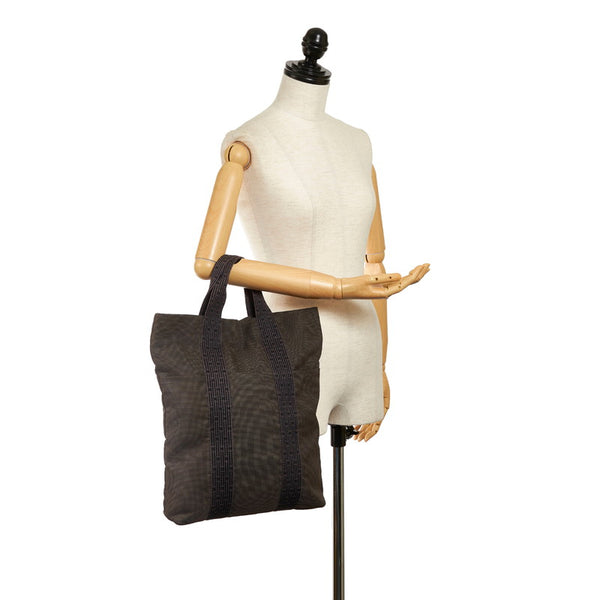 エルメス エールライン カバス トートバッグ グレー キャンバス メンズ HERMES 【中古】