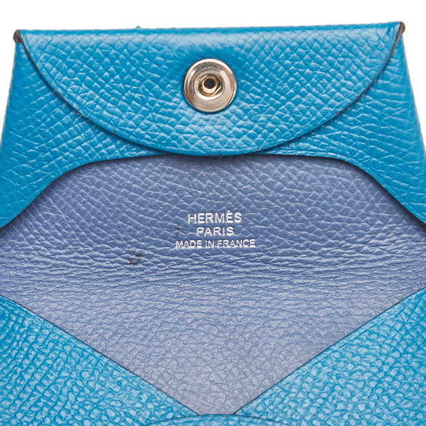 エルメス バスティア コインケース ブルー レザー レディース HERMES 【中古】