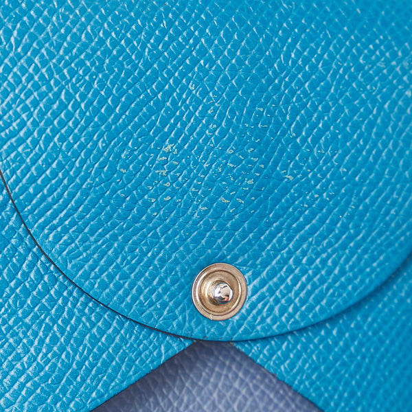 エルメス バスティア コインケース ブルー レザー レディース HERMES 【中古】