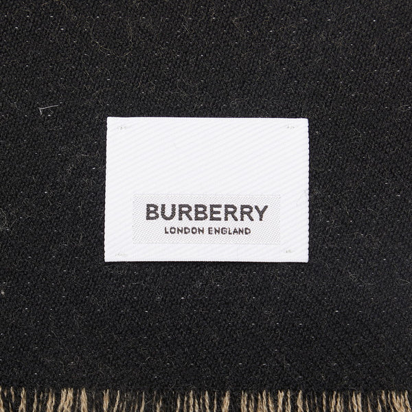 バーバリー ロゴ マフラー ベージュ ブラック ウール レディース BURBERRY 【中古】