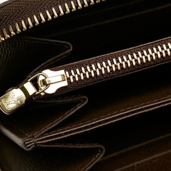 ルイ ヴィトン ダミエ ジッピーウォレット ラウンドファスナー 長財布 N60015 ブラウン PVC レディース LOUIS VUITTON 【中古】