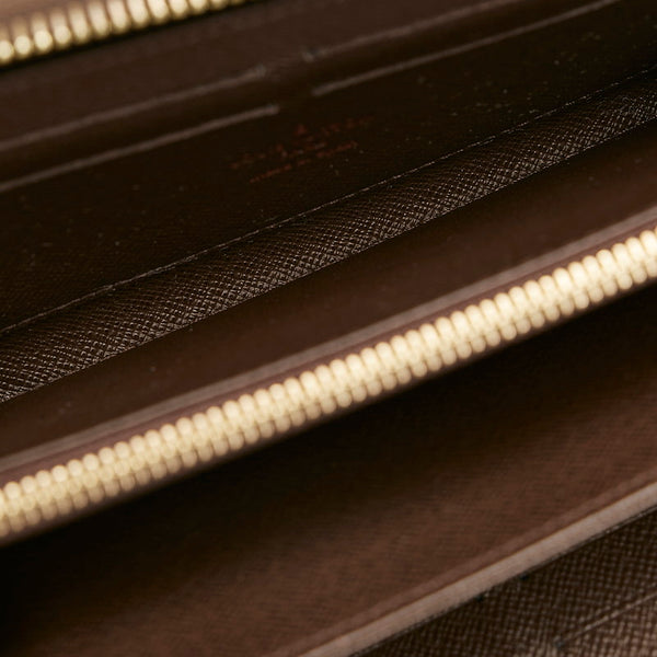 ルイ ヴィトン ダミエ ジッピーウォレット ラウンドファスナー 長財布 N60015 ブラウン PVC レディース LOUIS VUITTON 【中古】