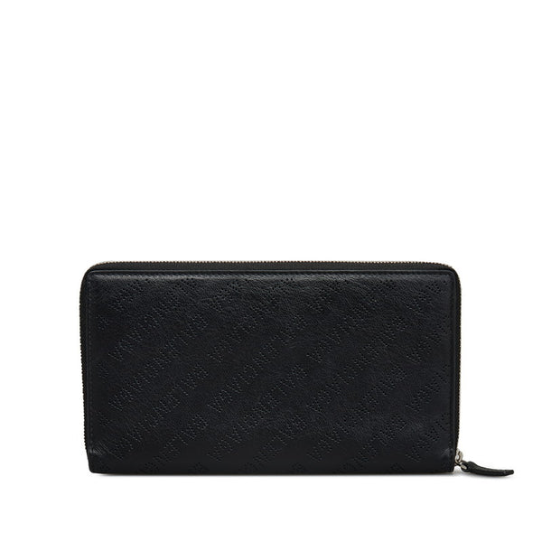バレンシアガ パンチングロゴ ラウンドファスナー 長財布 594317 ブラック レザー レディース BALENCIAGA 【中古】