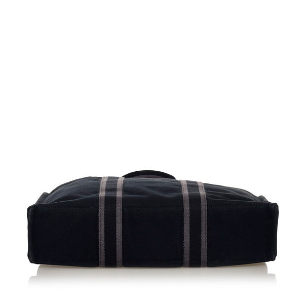 エルメス フールトゥMM ハンドバッグ トートバッグ ブラック キャンバス レディース HERMES 【中古】