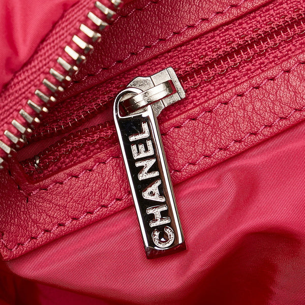 シャネル ナイロンマトラッセ  ココマーク チェーン ショルダーバッグ ピンク ナイロン レザー レディース CHANEL 【中古】