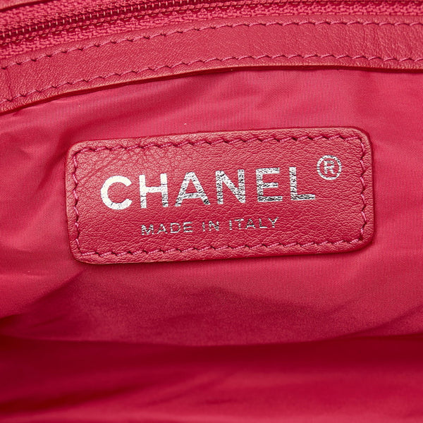 シャネル ナイロンマトラッセ  ココマーク チェーン ショルダーバッグ ピンク ナイロン レザー レディース CHANEL 【中古】