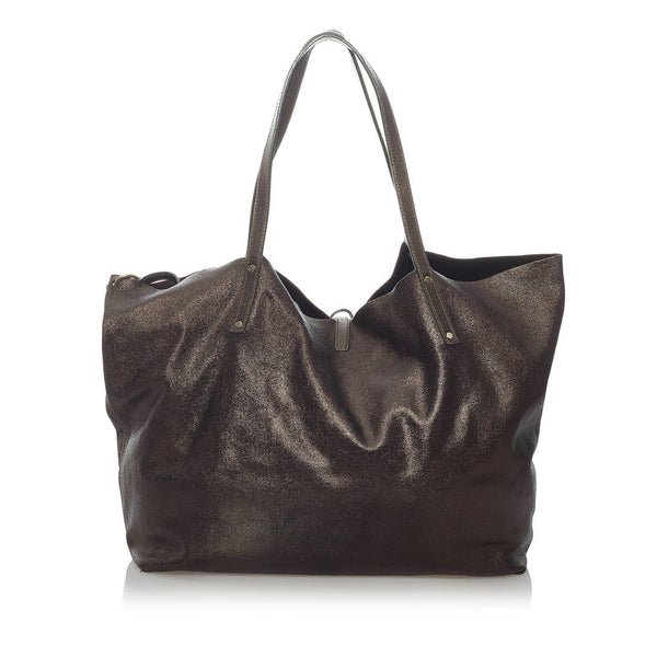 ティファニー リバーシブル  トートバッグ メタリックダークブラウン ブラウン レザー スウェード レディース TIFFANY&Co. 【中古】