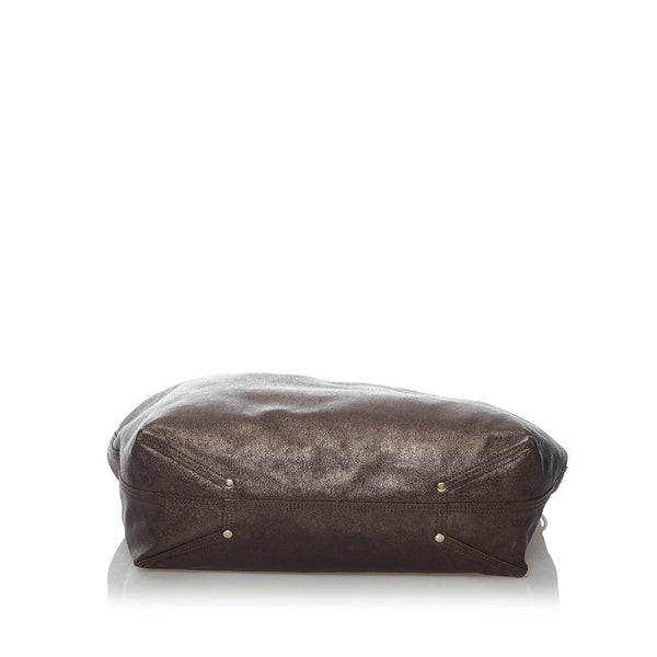 ティファニー リバーシブル  トートバッグ メタリックダークブラウン ブラウン レザー スウェード レディース TIFFANY&Co. 【中古】