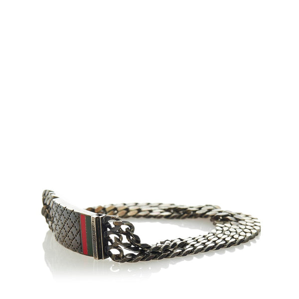 グッチ ディアマンテ  シェリーライン ブレスレット SV925 シルバー メンズ GUCCI 【中古】