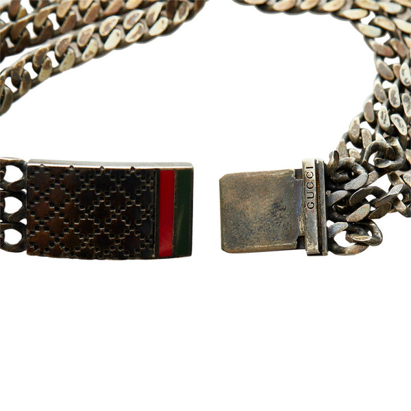 グッチ ディアマンテ  シェリーライン ブレスレット SV925 シルバー メンズ GUCCI 【中古】