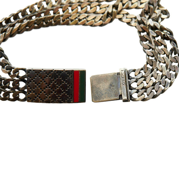 グッチ ディアマンテ  シェリーライン ブレスレット SV925 シルバー メンズ GUCCI 【中古】