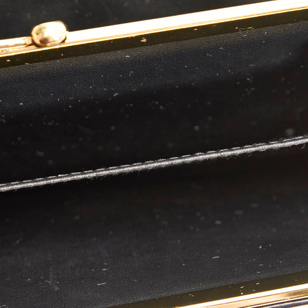 セリーヌ マカダム ブラック ブラウン PVC レザー 長財布 レディース CELINE 【中古】