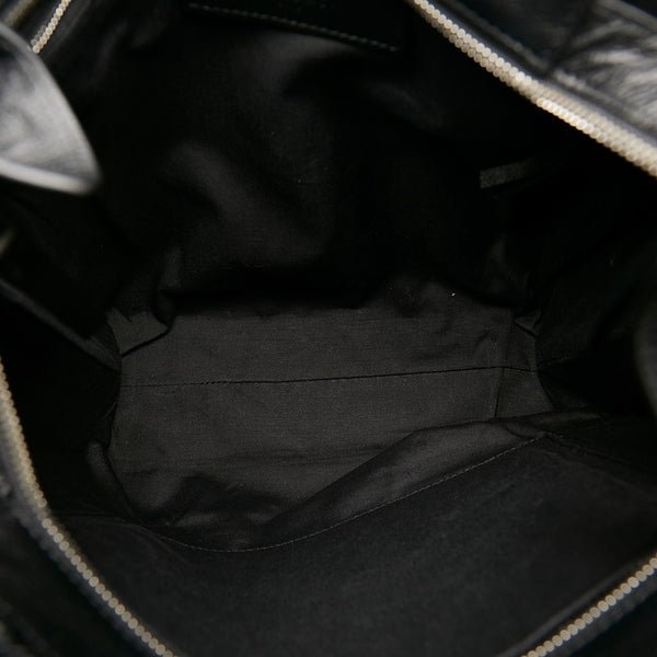 バレンシアガ ノースサウス ショッピングバッグ M トートバッグ 482545 ブラック レザー レディース BALENCIAGA 【中古】