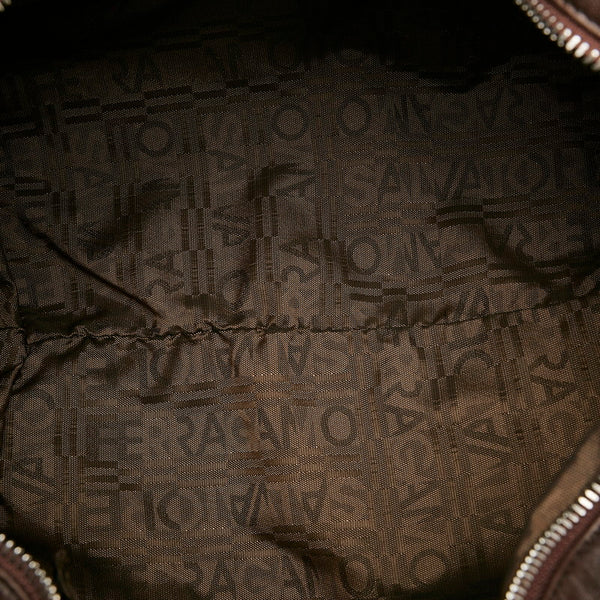 サルヴァトーレフェラガモ ガンチーニ ハンドバッグ AB-21 A050 ブラウン レザー レディース Salvatore Ferragamo 【中古】