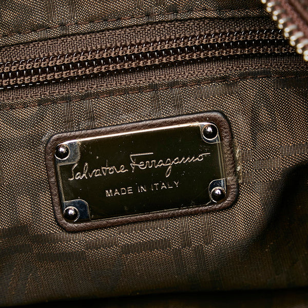 サルヴァトーレフェラガモ ガンチーニ ハンドバッグ AB-21 A050 ブラウン レザー レディース Salvatore Ferragamo 【中古】