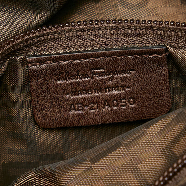 サルヴァトーレフェラガモ ガンチーニ ハンドバッグ AB-21 A050 ブラウン レザー レディース Salvatore Ferragamo 【中古】