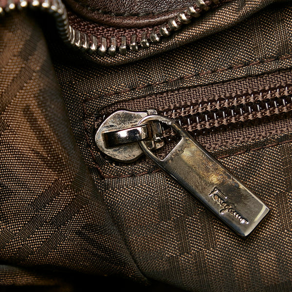 サルヴァトーレフェラガモ ガンチーニ ハンドバッグ AB-21 A050 ブラウン レザー レディース Salvatore Ferragamo 【中古】