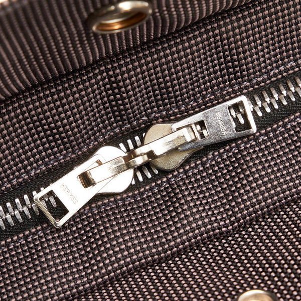 エルメス エールライン ハンドバッグ グレー キャンバス レディース HERMES 【中古】