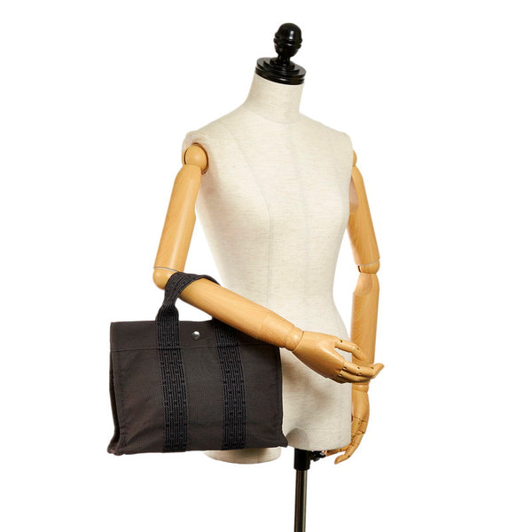 エルメス エールライン ハンドバッグ グレー キャンバス レディース HERMES 【中古】