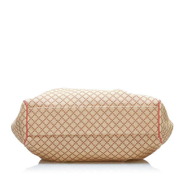 グッチ ディアマンテ スーキー ハンドバッグ トートバッグ 211944 ベージュ ピンク キャンバス レザー レディース GUCCI 【中古】