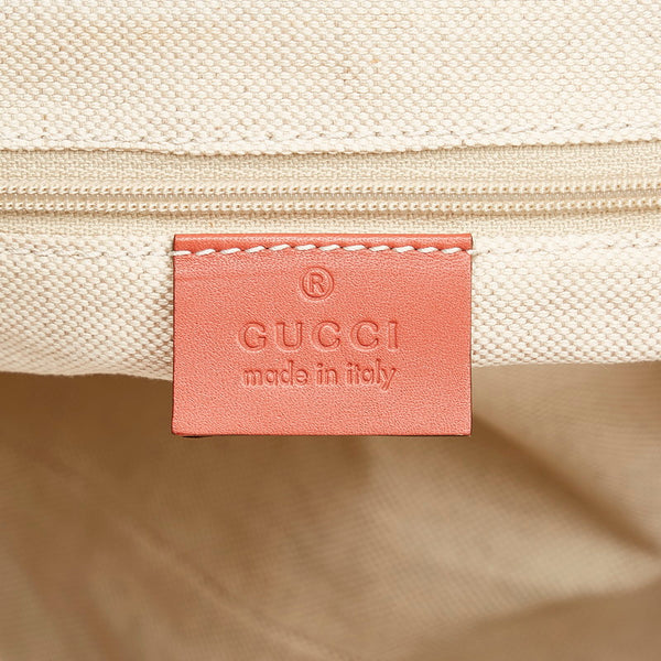 グッチ ディアマンテ スーキー ハンドバッグ トートバッグ 211944 ベージュ ピンク キャンバス レザー レディース GUCCI 【中古】