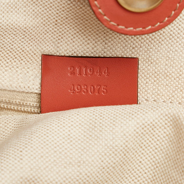 グッチ ディアマンテ スーキー ハンドバッグ トートバッグ 211944 ベージュ ピンク キャンバス レザー レディース GUCCI 【中古】