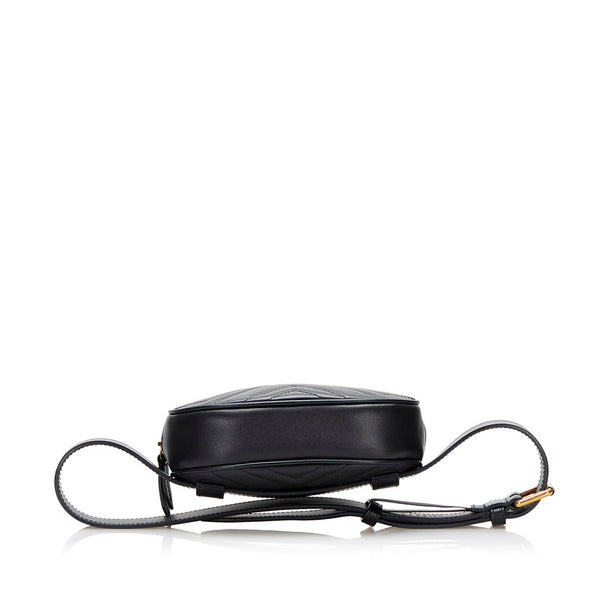 グッチ GGマーモント  ウエストバッグ ボディバッグ ショルダーバッグ 476434 ブラック レザー レディース GUCCI 【中古】