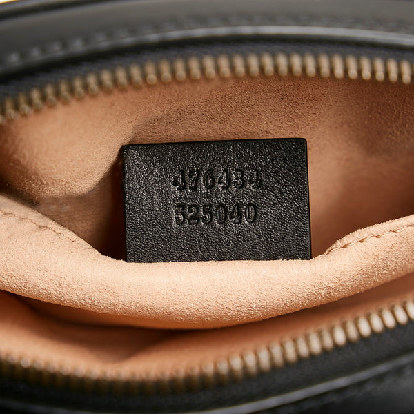 グッチ GGマーモント  ウエストバッグ ボディバッグ ショルダーバッグ 476434 ブラック レザー レディース GUCCI 【中古】