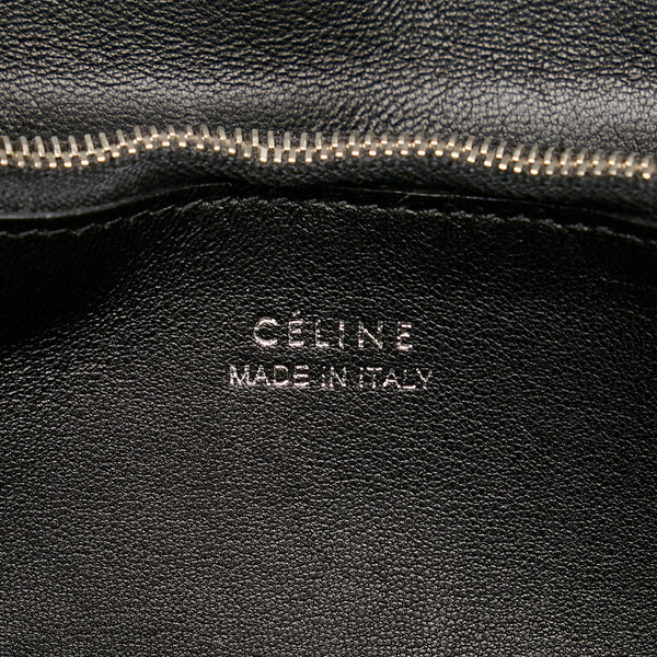 セリーヌ ラージフラップ マルチファンクション 二つ折り財布 長財布 オレンジ レザー レディース CELINE 【中古】