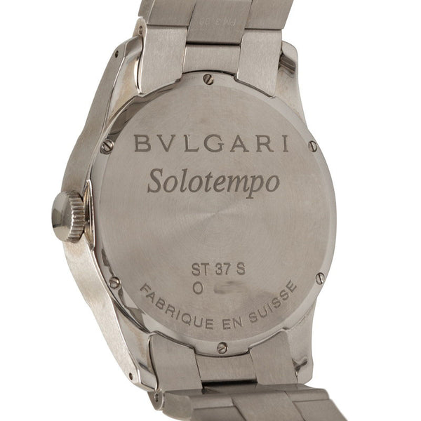 ブルガリ ソロテンポ 腕時計 ST37S クオーツ ブラック文字盤 ステンレススチール メンズ BVLGARI 【中古】